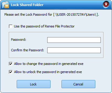 how to lock shared folder