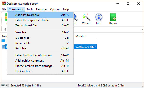 add file to encrypt ZIP file on WinRAR